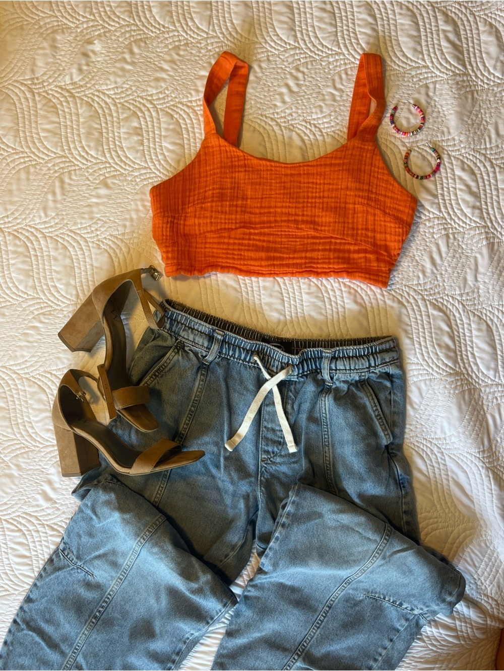 Rip Curl Orange Cropped Tank Top